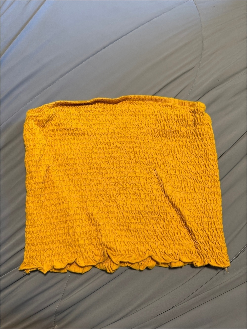 Yellow Smocked Tube Top - Unbranded